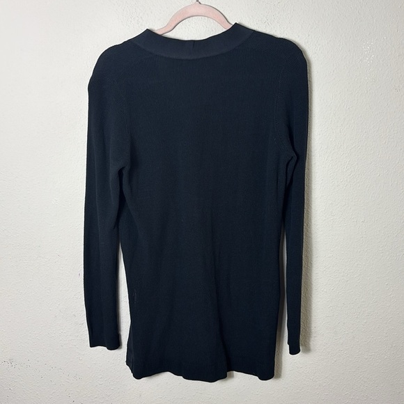 Gretchen Scott Black Cardigan with Gold Statement Buttons 100% Cotton size large - Picture 7 of 7